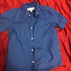 Size 10/12 short sleeve blue button down shirt